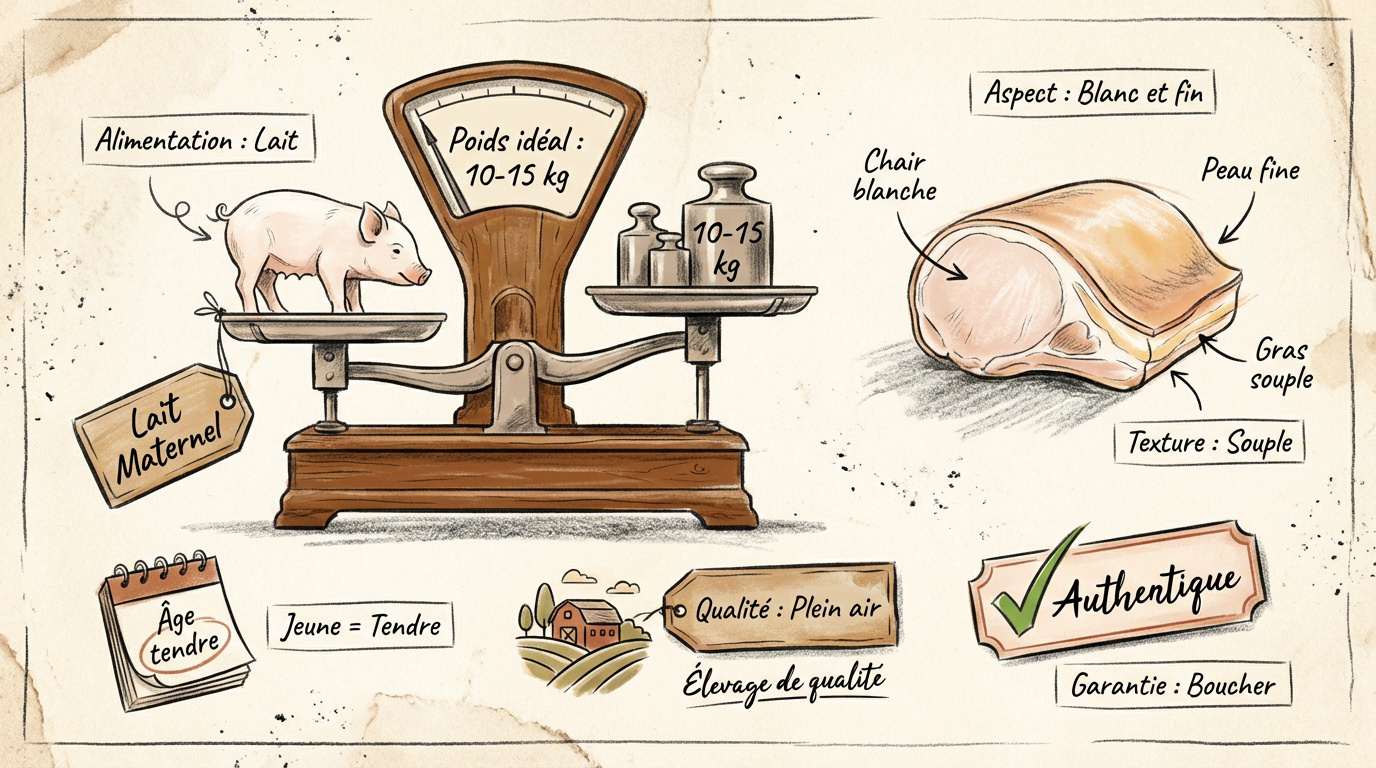 Critères visuels pour identifier un cochon de lait de qualité en boucherie