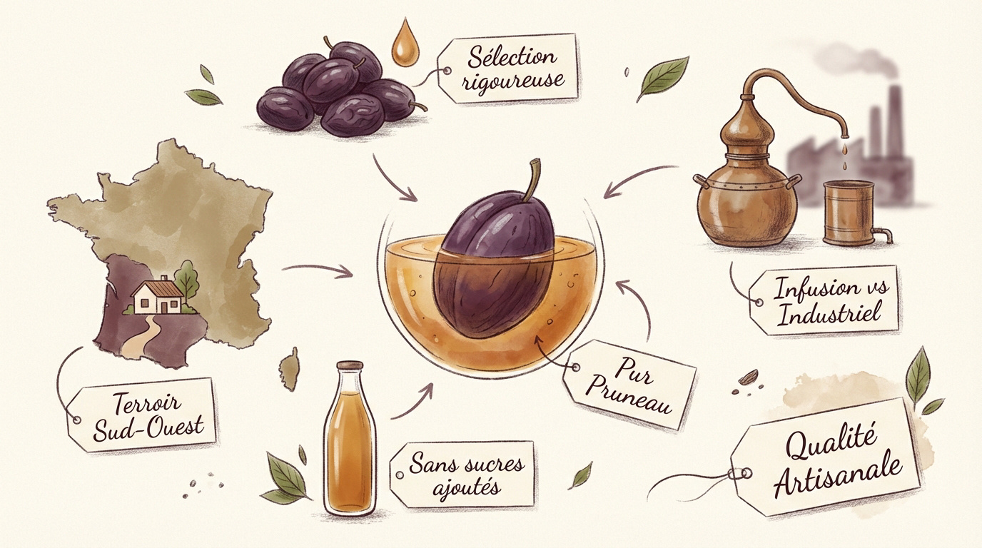 Infusion artisanale de pruneaux d'Agen dans une marmite traditionnelle